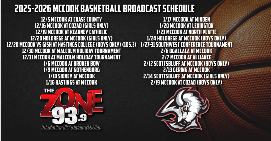 McCook Basketball Broadcast Schedule 2025-2026