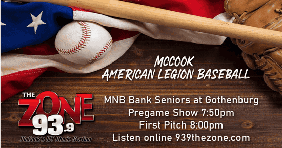 Listen Live - McCook American Legion Baseball - MNB Bank at Gothenburg