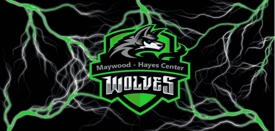 Maywood-Hayes Center Wolves mascot logo.